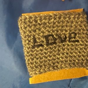 Hand crocheted cup holder